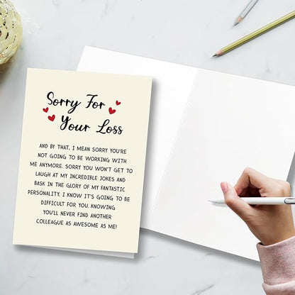 Funny Resignation Card for Best Friend, Humorous New Job Card for Him/her, Departure Cards for Colleague, Cards To Apologize for Your loss, New Job Congratulations