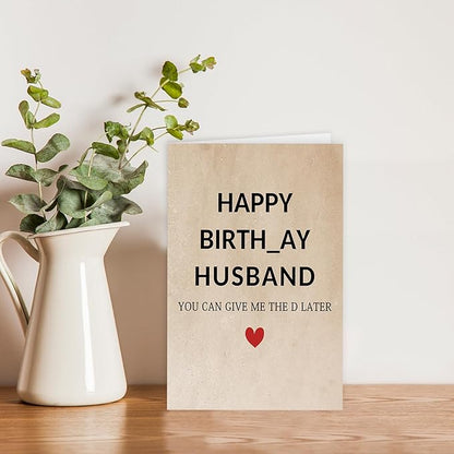Funny Birthday Card Gift for Husband, Romantic Husband Birthday Card from Wife, Rude Birthday Husband, Unique Bday Card Decoration for Husband