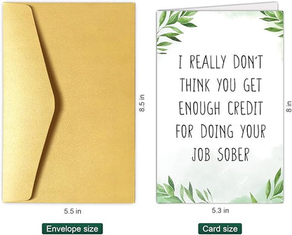 Chenive Funny Retirement Card for Boss, Coworker Leaving, or Boss's Day - 8 x 5.3 Inch with Envelope