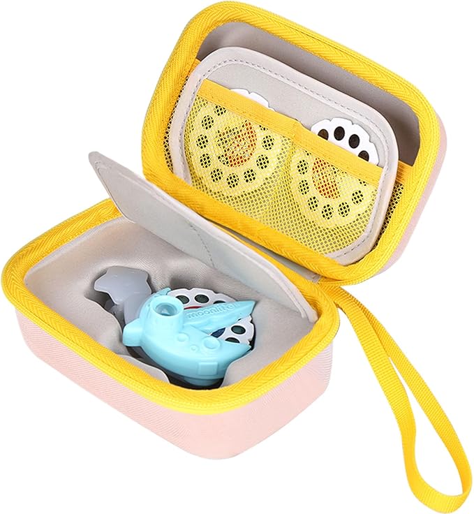 Hard Case Compatible for Moonlite Mini Projector and Story Reels, Storybook Projector Protective Storage Shell, CASE ONLY (Pink+Yellow)