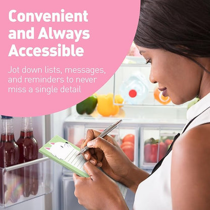 Sweetzer & Orange S&O Magnetic Notepads for Refrigerator 4 Pack, Sticky notes for Fridge Sets - Sticky Journals for Freezer - Magnetized memo sheets for cooler - 3.5” x 7”, 45 Pages