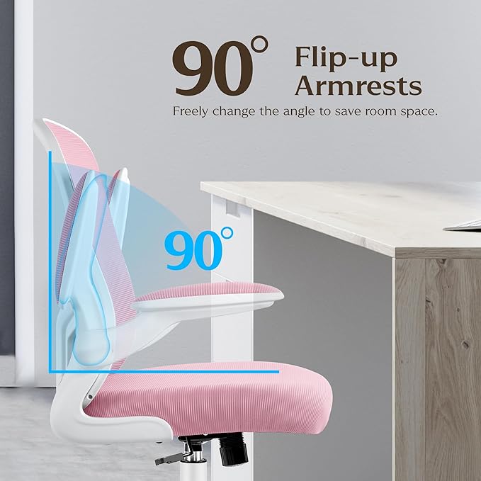 FelixKing Office Chair, Ergonomic Desk Chairs with Wheels Home Mesh Chair Adjustable Lumbar Support and Height, Ergo Chair for Working Gaming Use (Pink)