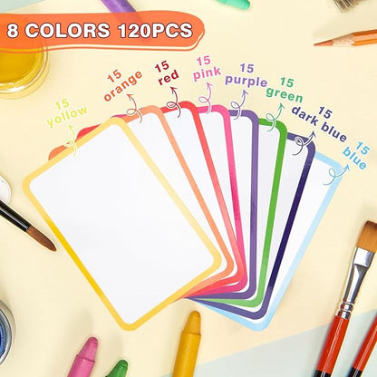 120 Pcs Dry Erase Index Cards Notecards Blank Reusable Flash Cards Sheets Game Cards Study Business Note Cards for School Office Housework Taking To Do List (Multicolor, 4×6 Inch)
