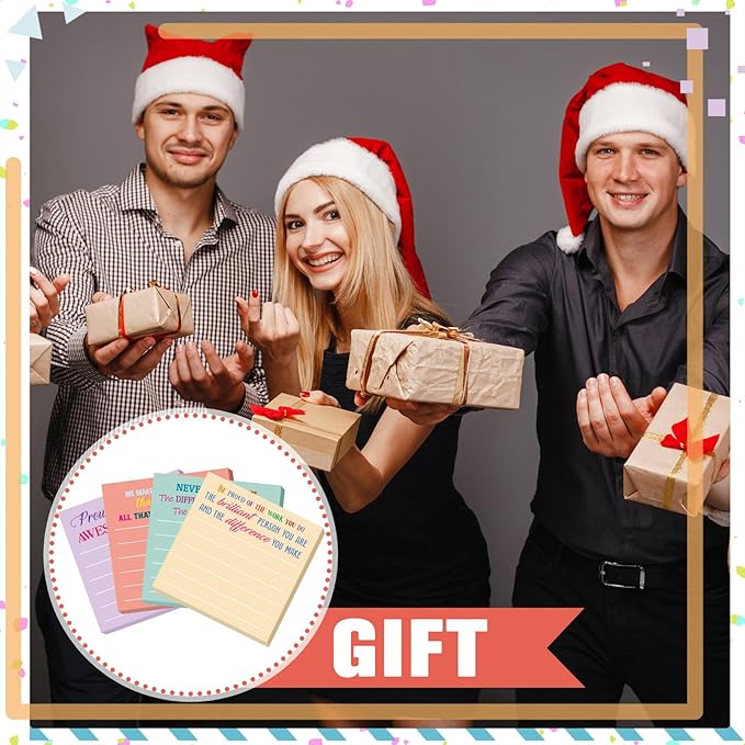 Yinder 24 Pcs Team Sticky Notes Team Appreciation Gifts Bulk Employee Coworker Inspirational Sticky Notes Pad Appreciation Gifts for Teacher Nurse Office Supplies 3 x 3''(Light Color,Appreciation)