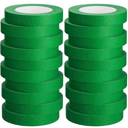 Fainne Green Painters Masking Tape Bulk 1 Inch x 55 Yard, General Purpose Paint Band Removable Adhesive Tape Multi Surface Roll for Painting Labeling School Supplies(30 Pcs)