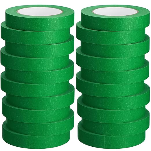 Fainne Green Painters Masking Tape Bulk 1 Inch x 55 Yard, General Purpose Paint Band Removable Adhesive Tape Multi Surface Roll for Painting Labeling School Supplies(30 Pcs)