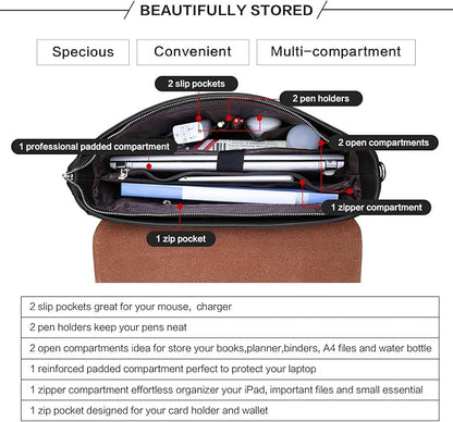 EaseGave 15.6 Inch Laptop Briefcase for Women