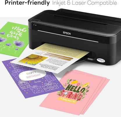 Colored Cardstock 8.5 x 11 Assorted, 100 Sheets Goefun 25 Colors Colored Copy Paper, 80lb Construction Paper Color Paper for Crafts & Scrapbooking