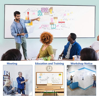 Magnetic White Board Film, 47" x 35" Dry Erase Board for Wall, Self Adhesive Whiteboard Paper Set for Office, Conference Room, Classroom, Home, Include Marker, Magnetic Eraser and Magnets