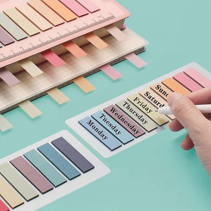 ELII 3200pcs Books Tabs for Annotating,Sticky Tabs Clear Sticky Notes, Morandi Page Markers for Notebooks, Multi-Colored Writable and Repositionable Book Flags Strip (3200pcs)