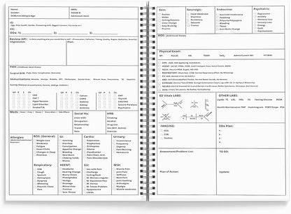 H&P Notebook, History and Physical Notepad for Students, Medical Practitioner, Nurses (Medical History and Physical Exam Notebook)- 100 Templates
