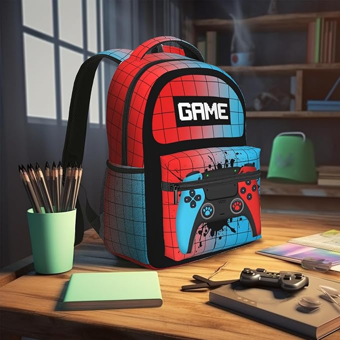 Gamepad Backpack Daily Backpack Large Capacity Universal Waterproof Gaming Laptop Backpack With Adjustable Straps Lightweight Breathable Travel Camping Backpack15 X11