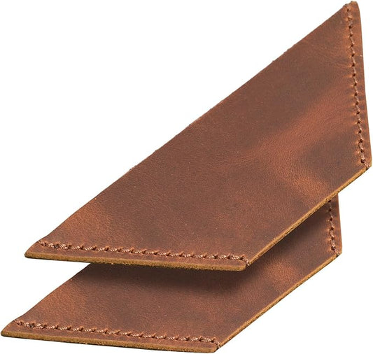 Londo Genuine Leather Handmade Bookmark (Set of 2) (Triangle, Camel)