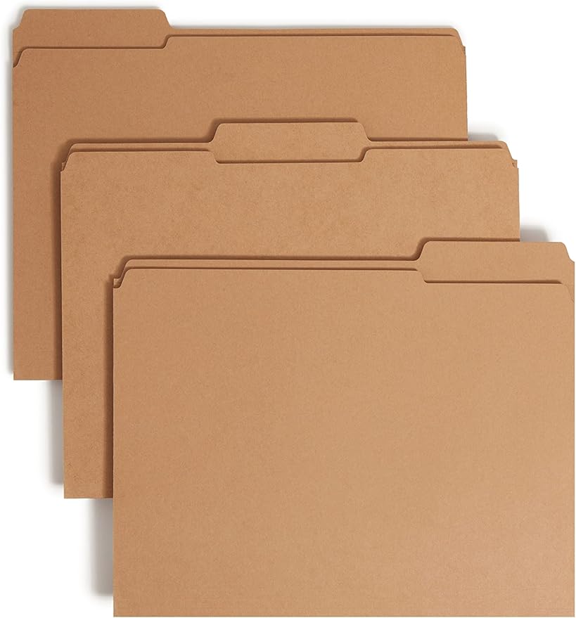 Smead Fastener File Folder, 1 Fastener, Reinforced 1/3-Cut Tab, Letter Size, Kraft, 50 per Box (14834)