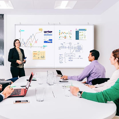 White Board Dry Erase 60x48, Large Magnetic Whiteboard Maxtek Dry Erase Boards for Wall, Aluminum Presentation Wall-Mounted Marker Board with a Long Pen Tray for School, Classroom, Office & Home