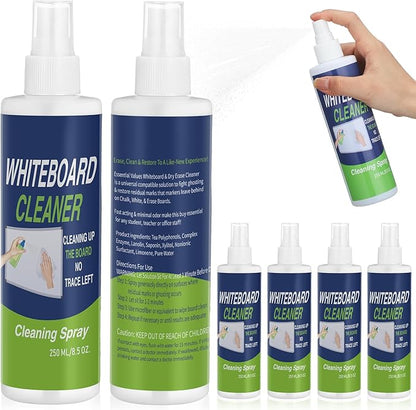 6 Pack Whiteboard Cleaner 8.5oz Dry Erase Board Cleaner White Board Cleaning Spray Dry Erase Cleaner Spray Removes Stubborn Marks from Whiteboard Chalkboard