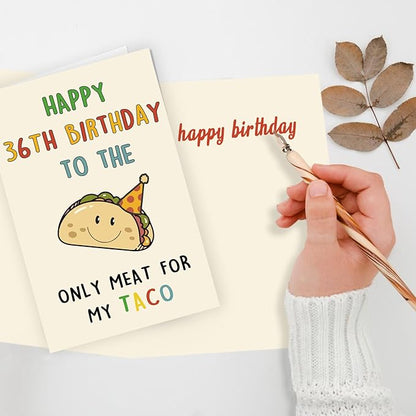 Funny 36th Birthday Gifts for Men Man, Unique 36 Years Old Birthday Decorations Gifts for Husband Boyfriend, Happy 36th Bday Card for Him, Taco 36 Mens Bday Ideas from Wife Girlfriend