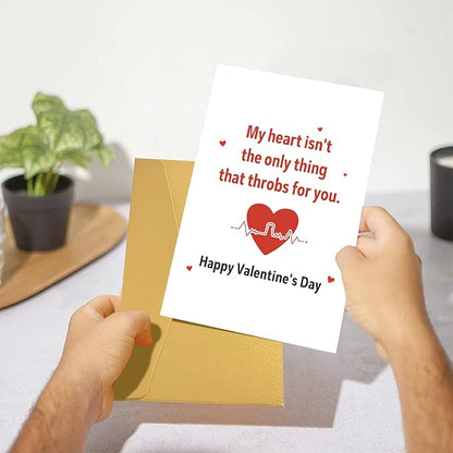 Naughty Valentines Day Card for Her, Funny Valentine's Day Card for Girlfriend, My Heart Isn't The Only Thing That Throbs for You