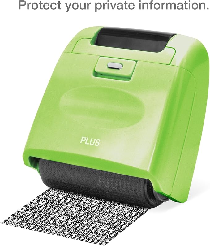 Identity Theft Prevention Security Stamp Wide Roller Security Stamp Kits (Green)