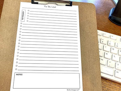TO DO List Notepads (2 Pack, 50 Pages Each) Planner Pads. ToDo Checklist w/Priority & Note Sections. Organize & Track Projects, Clients or Daily Tasks. 5.5 X 8.5, A5 Sheets. Made in the USA.