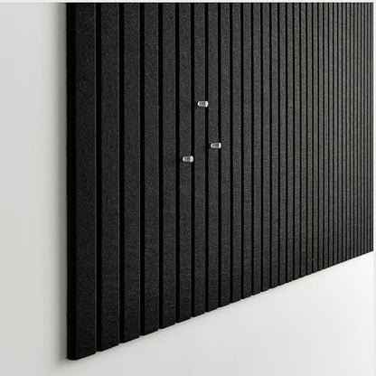 Large Cork Boards for Walls Black Felt Board Alternative - Slat Wall Paneling, Felt Bulletin Board Tiles for Office Decor, Push pin Board Office Wall Organizer -12-Pack (Black)
