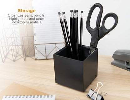 Bostitch Office Konnect Pencil Cup Desk Organizer, Pen Cup, 2-Pack, Black