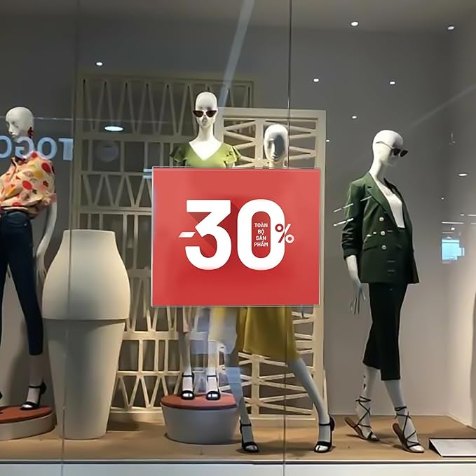 Acrylic Window Sign Holder 8.5 X 11 with 4 Suction Cups,Clear Acrylic Frames Glass Window Wall Mount,Advertising Signage Sign Holder for Mall, Office, Home, Store, Restaurant (12 Pack)