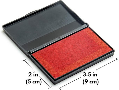 Ink Pad for Rubber Stamps, Stamp Pad for Clear Impression Stamping, Quality Felt Pad Black Ink, Red Ink, Blue Ink (Red, S (2 * 3.5))
