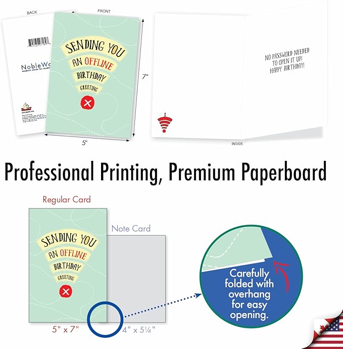 NobleWorks Humorous Birthday Greeting Card with 5 x 7 Inch Envelope (1 Card) BdayOffline Greeting C8224BDG