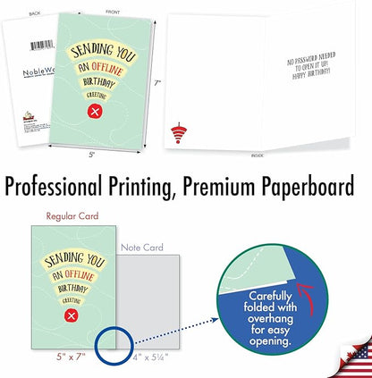 NobleWorks Humorous Birthday Greeting Card with 5 x 7 Inch Envelope (1 Card) BdayOffline Greeting C8224BDG
