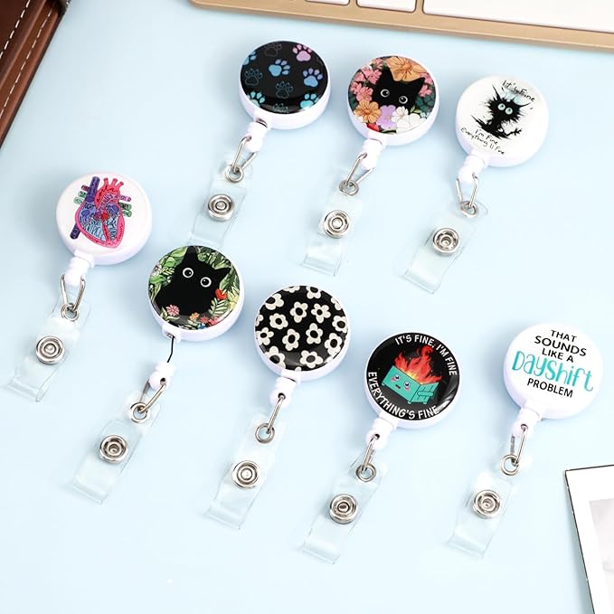 Help is on The Way Dear Green Badge Reels Holder Retractable with ID Clip for Nurse Name Tag Card Nursing for Doctor Teacher Student Employee Office Medical Work