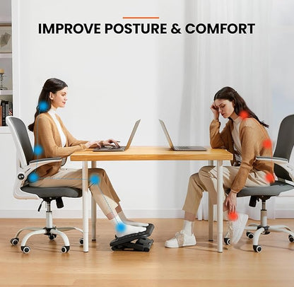 ErGear Under Desk Footrest, Adjustable Foot Rest for Under Desk at Work with 3 Height Settings and 30-Degree Angle, Ergonomic Desk Foot Rest with Massage Texture, Foot and Leg Rest for Home & Office