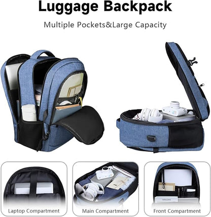 Lapsouno Travel Laptop Backpack, Travel Backpack, TSA Laptop Backpack, 15.6 inch Bag with USB Port,TSA Friendly Water Resistant College School Business Computer Bag Backpack Men Women, Blue