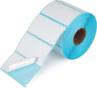 Essential 2 1/4 x 1 1/4 Inch Direct Thermal Labels, White, Permanent Adhesive, Perforations Between Labels, 1000 per of RollLabels (1 Roll)