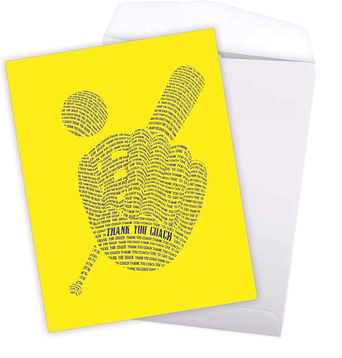 NobleWorks - 1 Jumbo School Coach Teacher Thank You Greeting Card From US with Envelope (8.5 x 11 Inch) Teams Sports and Student Athlete Gratitude Appreciation Notecard - Baseball Mitt J3124TYG-US