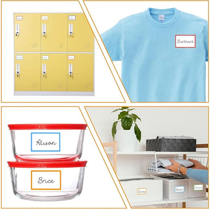 Utron 500Pcs Name Labels, 3.5x2.25 inch Blank Nametags, Sticky Name Tags for Whiteboards Locker Fridge School Office Home 10 Colors