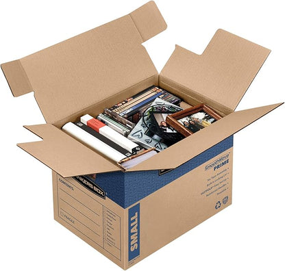 Bankers Box Small Prime Moving Box 15 Pack, Reinforced Handles, Tape-Free Assembly, Attached Lid, 16-in x 12-in x 12-in (0062711)