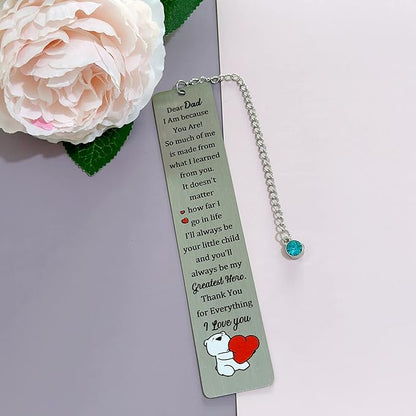 Dad Bookmarks Fathers Day Gift Thank You Daddy My Greatest Hero Bookmark Birthday Present Retirement Appreciate Family Love Quotes Keepsake Personalised Christmas Thanksgiving Book Accessory from Kids