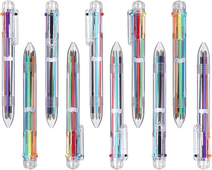 favide 22 Pack 0.5mm 6-in-1 Multicolor Ballpoint Pen,6-Color Retractable Ballpoint Pens for Office School Supplies Students Children Gift,Kids Party Favors