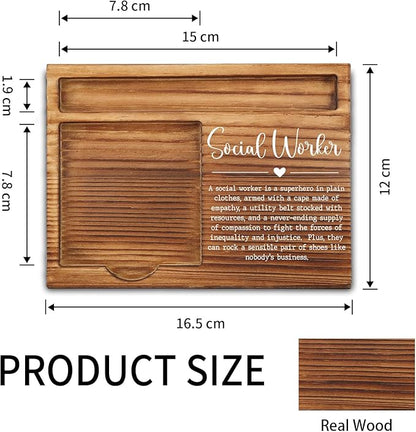 Social Worker Sticky Note Holder, Social Worker Gifts, Thank You Appreciation Quote Gifts for Social Worker Women Men Coworker Self-Stick Note Pad Holders ZSS24