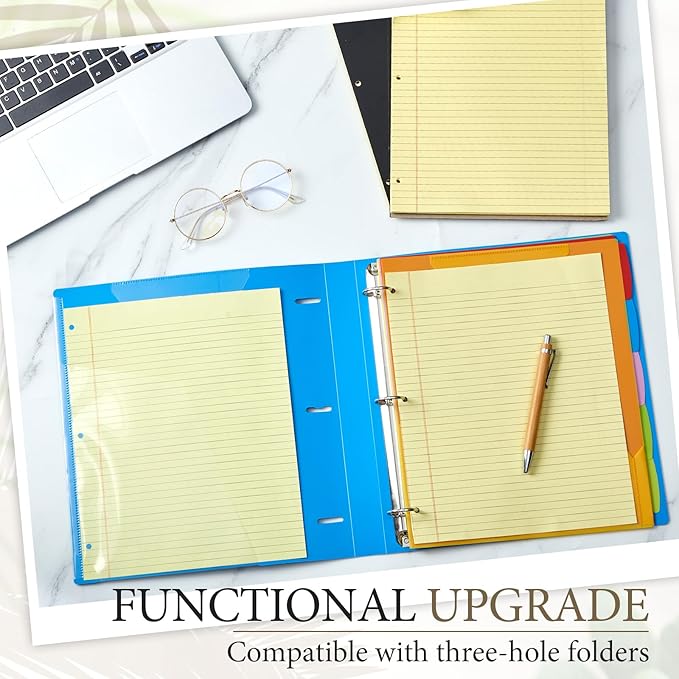 10 Pcs Legal Pads 3 Hole Punched Top Bound Spiral Notebook Tear Line for Easy Removal 8.5 x 11 in Hard Cardboard Paper College Ruled Notepad Spiral Note Pad for Office School (Yellow)