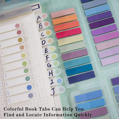ELII 5400PCS Books Tabs for Annotating,Sticky Tabs Clear Sticky Notes, Morandi Page Markers for Notebooks, Multi-Colored Writable and Repositionable Book Flags Strip