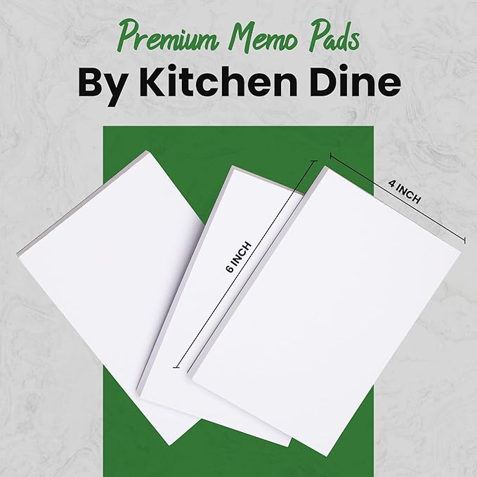 10 Pack Note Pads 4x6 | 100 Sheets Per Memo Pad | Server Note Pads | Scratch Pads for Writing | White Blank Notepads in Bulk | Small Notepad | Paper Pads for To Do Grocery List