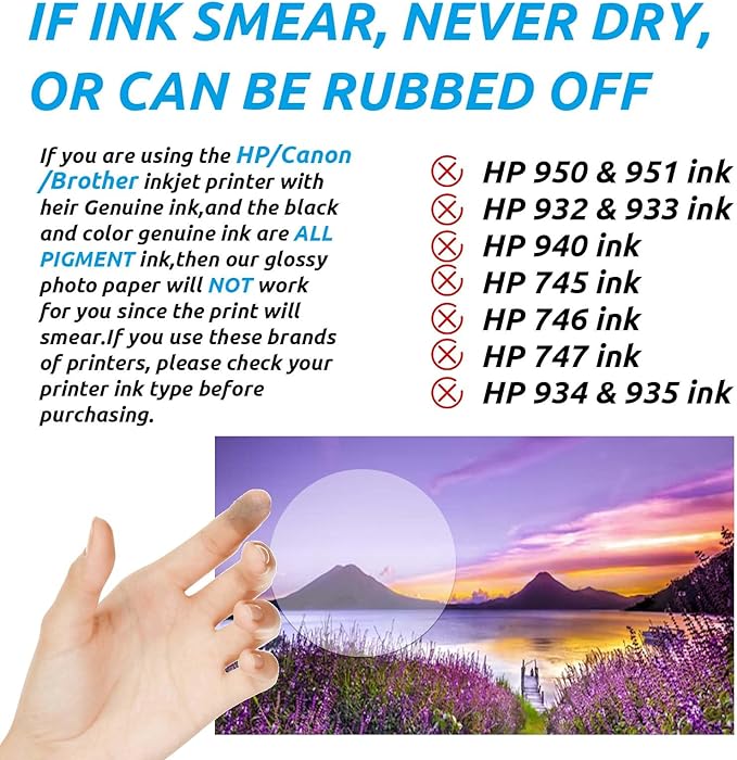 Uinkit 100 Sheets Inkjet Photo Paper Glossy 8.5x11 48lb 180Gsm Professional Photographic Paper Letter Size 8.5Mil Instant Dry Suitable for All Ink Printers