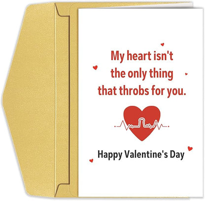 Naughty Valentines Day Card for Her, Funny Valentine's Day Card for Girlfriend, My Heart Isn't The Only Thing That Throbs for You