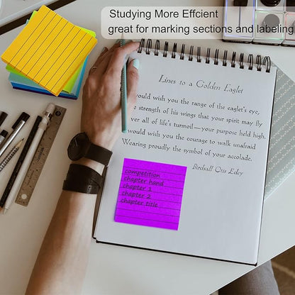 48 Pack 3840 Sheets Pop Up Sticky Notes Lined 3x3 inch Self-Stick Notes Pads Post Lined Sticky Note Pads Accordion Pop Up Notes Refill for Dispenser Home Office School, 80 Sheets/pad (Bright Color)