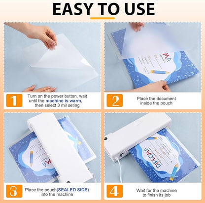 500 Pack Laminating Sheets, Holds 8.5 x 11 Inch Sheets, 3 mil, 9 x 11.5 Inches Thermal Laminating Pouches Lamination Sheet Paper for Laminator, Clear, Letter Size, Office and School Supplies