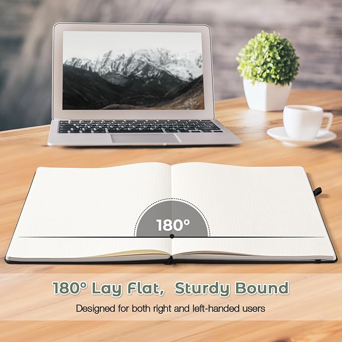 Blank Notebook, Hardcover Sketch Book, 8.5 x 5.5 Large Blank Journal, No Bleed Thick Paper Sketchbook for Drawing, Unlined Notebook Journal for Women Men School, A5 Leather Sketchbook, Lay Flat