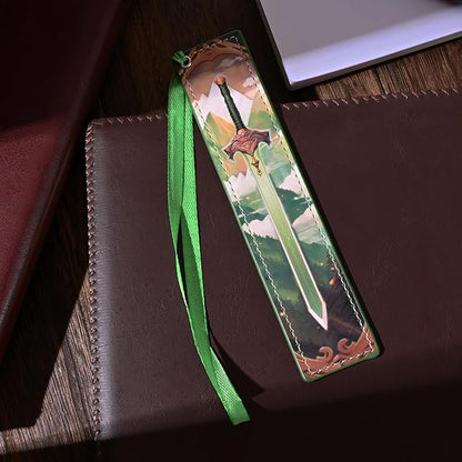 ZQZYMXQ 4Pcs Leather Sword Bookmarks for Men, Cool Fantasy Bookmarks Anime Bookmark, Gifts for Book Lovers Men (Sword)