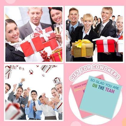 Yinder 24 Pcs Team Sticky Notes Team Appreciation Gifts Bulk Employee Coworker Inspirational Sticky Notes Pad Appreciation Gifts for Teacher Nurse Office Supplies 3 x 3''(Bright Color,Appreciation)